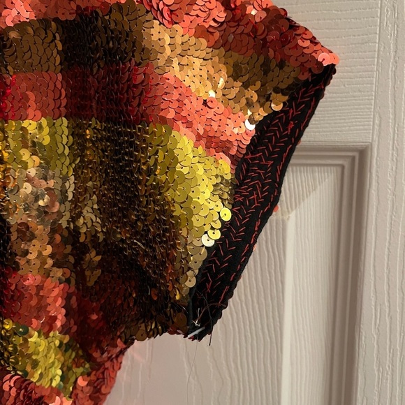 100% COTTON~VTG~SEQUIN BLOUSE~ABSTRACT~LG~ NWT - Picture 9 of 12